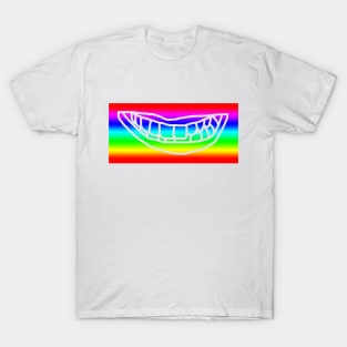 Rainbow Stripes Minimal Lips T-Shirt